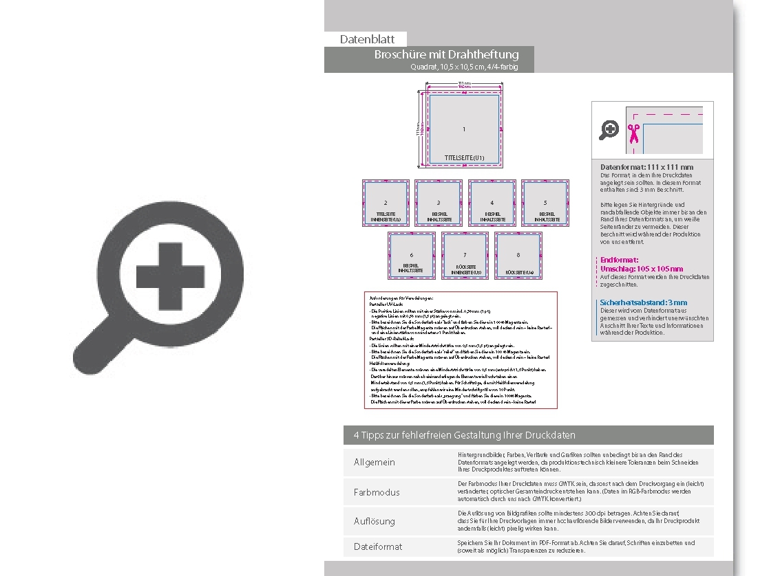 Product Bild brosch__re_mit_drahtheftung__endformat_quadrat_10_5_cm_x_10_5_cm__36-seitig