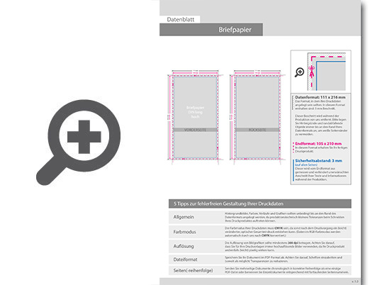 Product Bild briefpapier_din_lang__1_1_farbig__(vorderseite__graustufen___r__ckseite__graustufen)__recyclingpapier