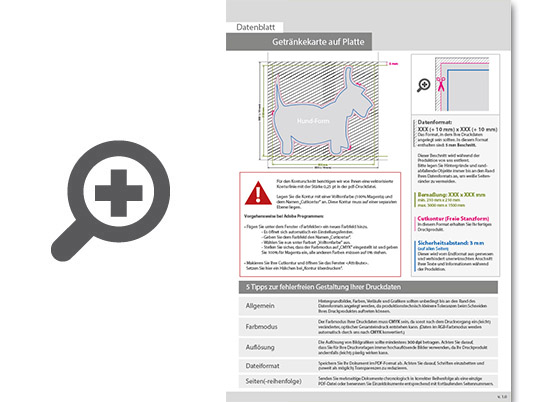 Product Bild getr__nkekarte_auf_platte_in_hund-form_konturgefr__st___einseitig_4_0-farbig_bedruckt