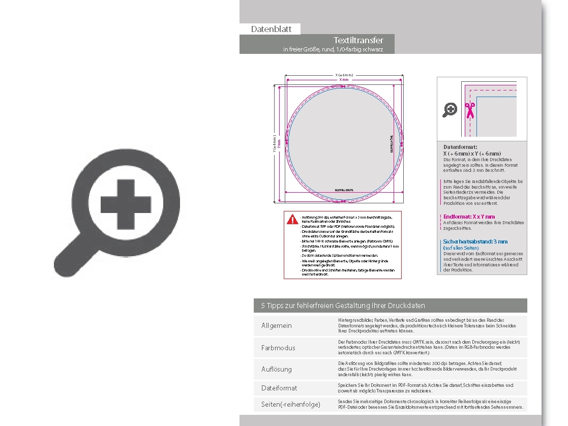 Product Bild hochwertiger_textiltransfer_in_freier_gr____e_(rund)__einseitig_1_0-farbig_(schwarz)_bedruckt